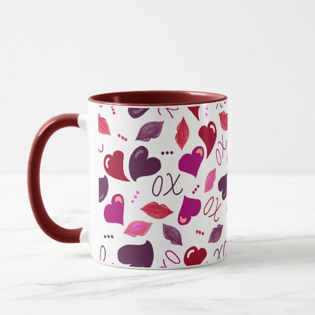 La tasse de l'amour ! Cœurs, lèvres, XOs de la Sai (Gauche)