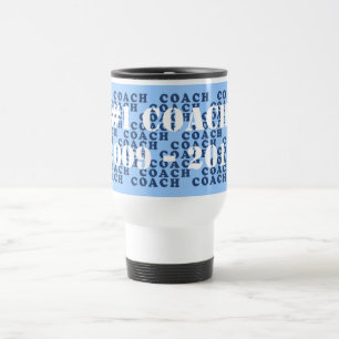 La tasse de l'entraîneur - le bleu marque avec de