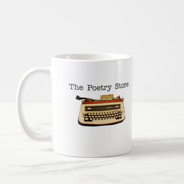 La tasse de logo de magasin de poésie (Gauche)