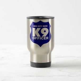 La tasse de voyage du dirigeant K9 dans le bleu,