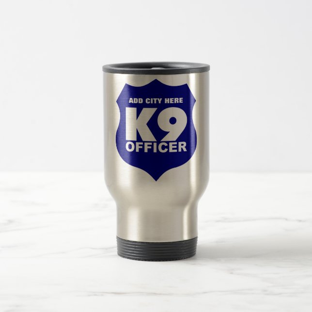 La tasse de voyage du dirigeant K9 dans le bleu, (Centre)