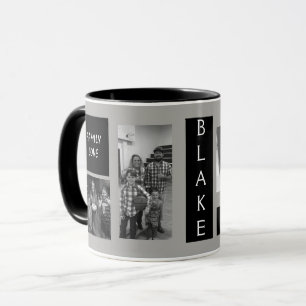 La tasse des hommes gris noirs personnalisés par