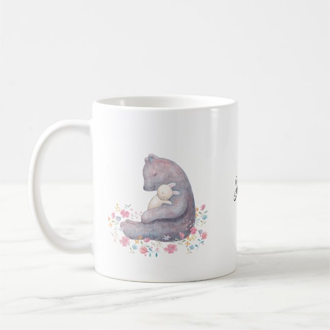 La tasse faite sur commande d'ours et de lapin a (Gauche)
