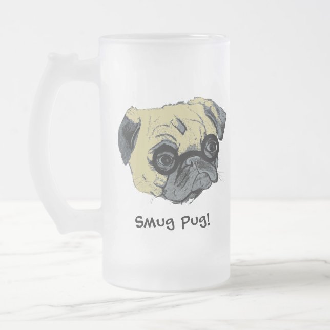 La tasse givrée par chien suffisant de carlin (Gauche)