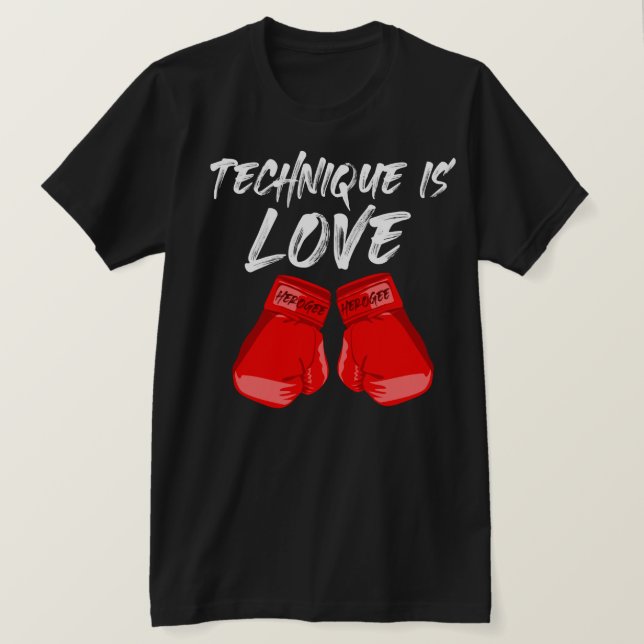 La Technique Est Un T-Shirt Noir Amoureux (Design devant)