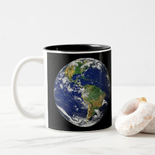 La TERRE de PLANÈTE de la tasse à deux tons de