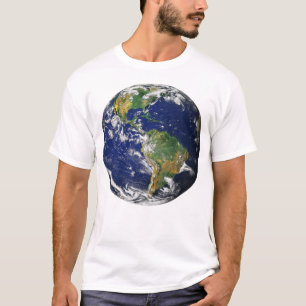 La TERRE de PLANÈTE du T-shirt blanc des hommes de