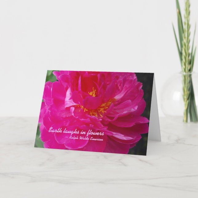 La terre rit dans le carte pour notes de fleurs (Devant)