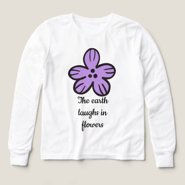 La Terre rit en fleurs" Citation florale mignonne (Motif recto)