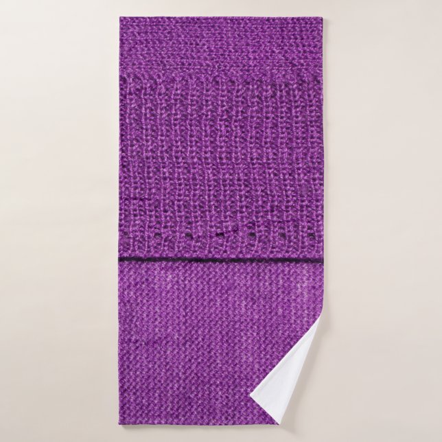la texture du tissu tricoté, un violet uni  (Serviette de bain)