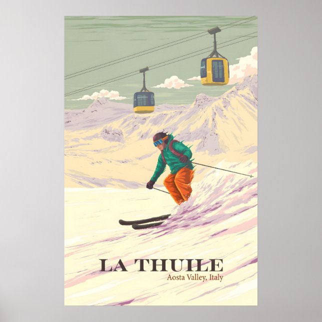 La Thuile Italie Station de Ski Affiche de Voyage (Devant)