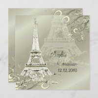 LA TOUR EIFFEL TOWE WEDDING INVITATIONS