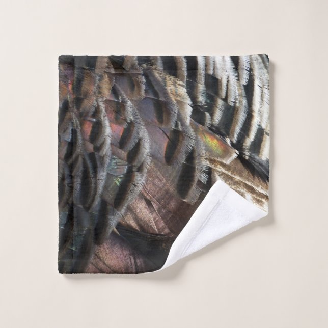 La Turquie sauvage Plumes I Abstrait Nature Design (Gant de toilette)