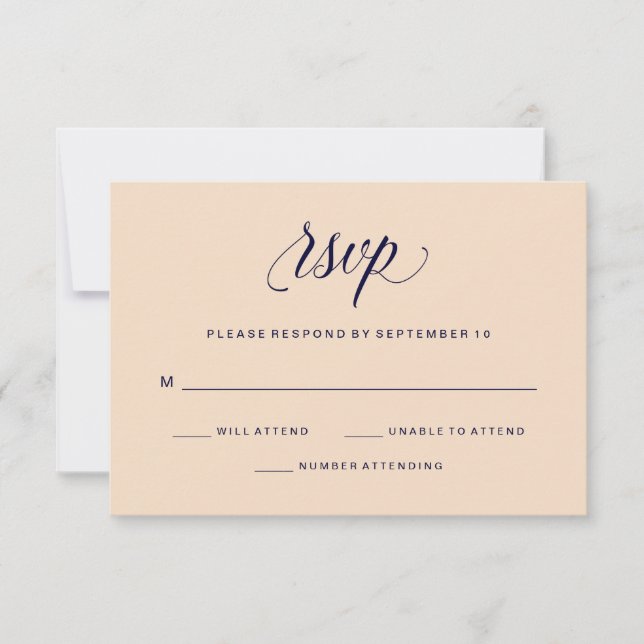 La typographie de Blush et de Navy | RSVP (Devant)