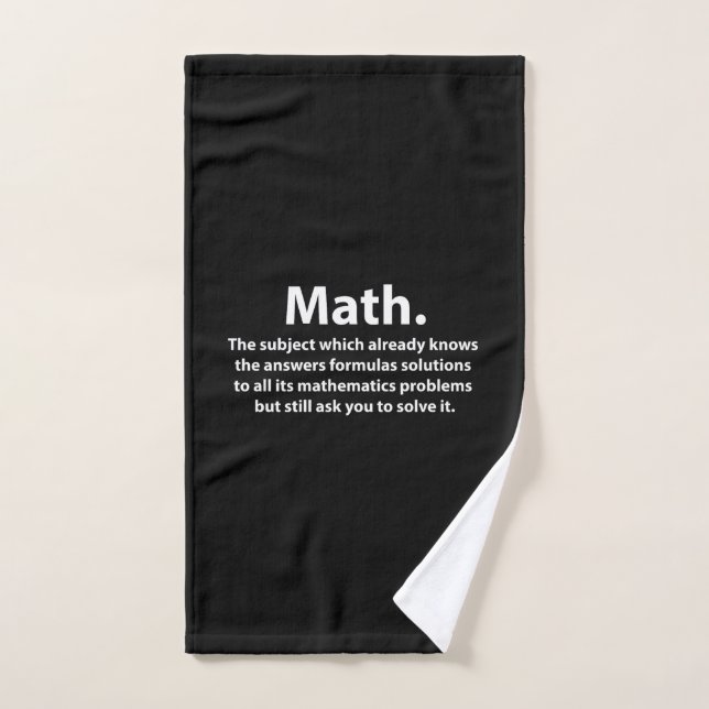 La typographie mathématique Les maths amusantes (Serviette à main)