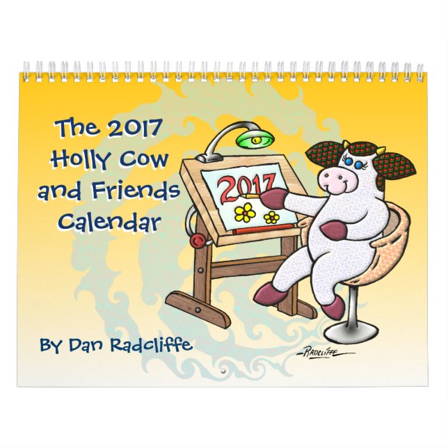 La vache 2017 à houx et le calendrier d'amis (Protection)