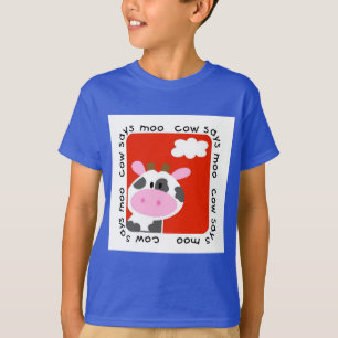 La vache indique des T-shirts et des cadeaux de
