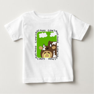 La vache indique des T-shirts et des cadeaux de