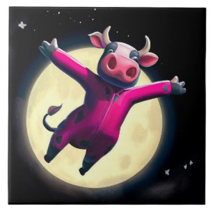La vache s'est cognée sur la Lune - Carreaux pour