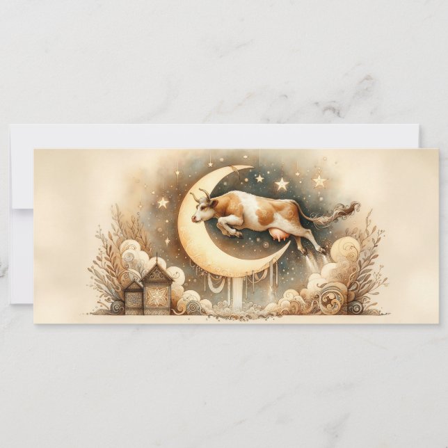 La vache s'est emparée de la carte de voeux plat L (Devant)