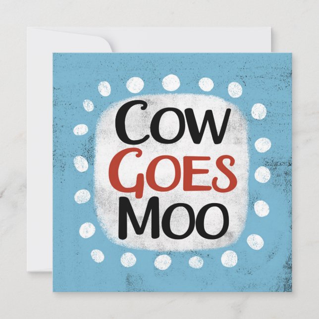 La vache va à la carte de voeux Moo (Devant)