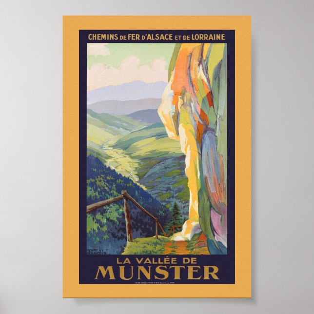 La Vallée de Munster Affiche Vintage 1925 (Devant)