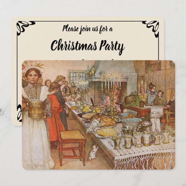 La veille de Noël par Carl Larsson, Invitation à u (Devant / Derrière)