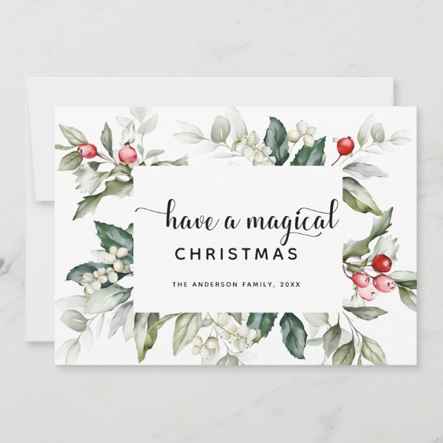 La verdure de Noël | Carte de voeux Red Berries (Devant)