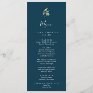 La verdure de Noël Menu du dîner Mariage de la M