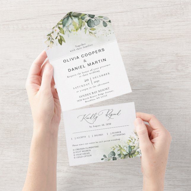La verdure en un seul Faire-part de mariage (Déchirure)