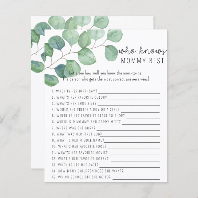 La verdure - Qui connaît maman meilleur jeu (Devant / Derrière)