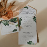 La verdure tropicale | Invitation de mariage tout<br><div class="desc">Inspiré de formes géométriques branchées, de feuillages tropicaux et de cactus désertiques aux accents dorés glamour, cette suite de design boho géométrique est une interprétation de botanique industrielle. Préparez-vous à aller au-delà de cette suite d’invitation traditionnelle avec un invitation totalement créatif et totalement vous. Simple mais élégant, ces designs sont...</div>