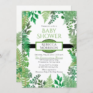 La verdure Wild Ferns Baby Shower Invitations