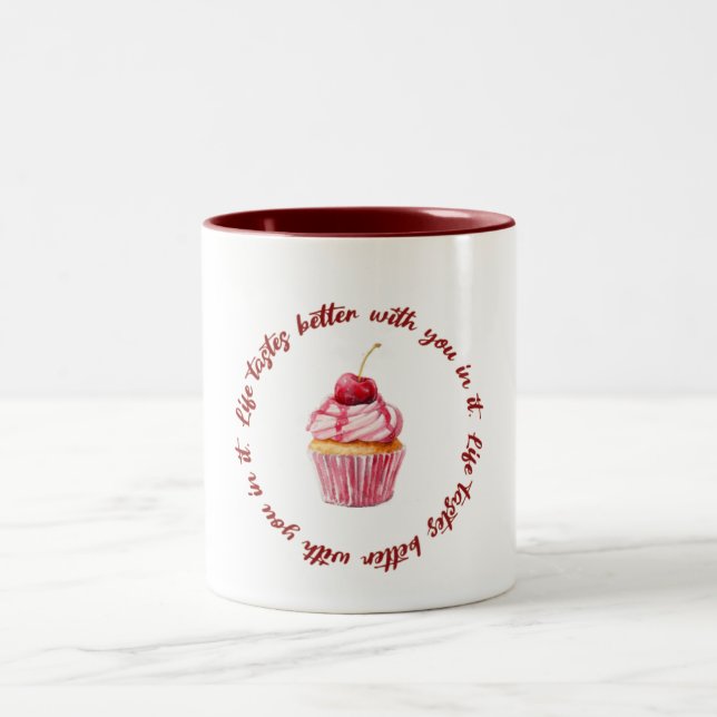 La vie a meilleur goût avec toi | Mug Citation d'A (Centre)