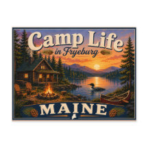 La vie au camp à Fryeburg Maine Carte postale nost
