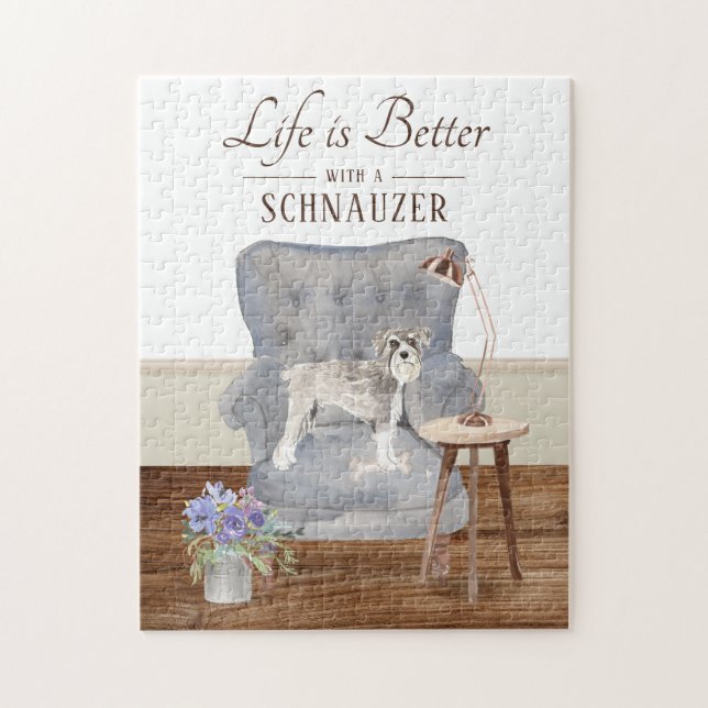 La Vie Avec Un Puzzle De Schnauzer Noir (Vertical)