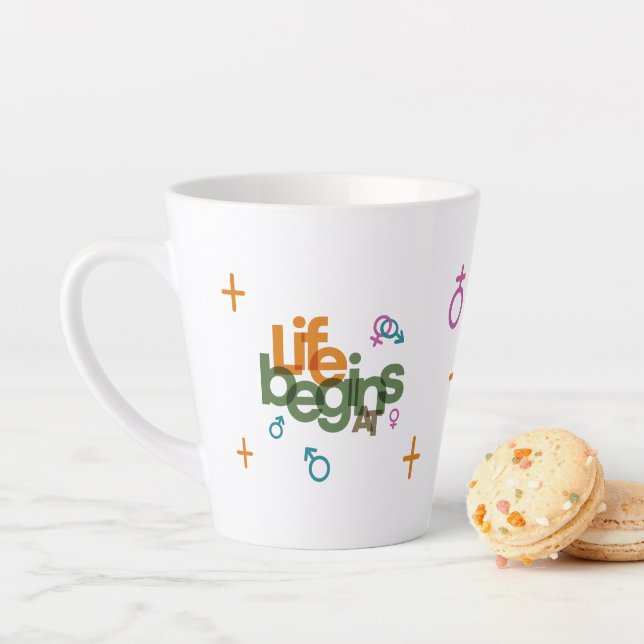 La Vie Commence À (Personnaliser) | Latte Mug (En situation)