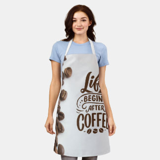 La vie commence après le café - Tablier amusant po