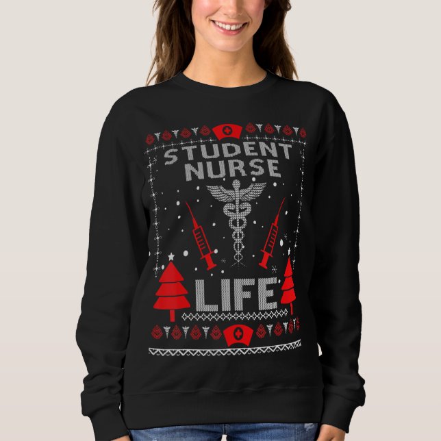La vie d'infirmière étudiante T-shirts de Noël lai (Devant)
