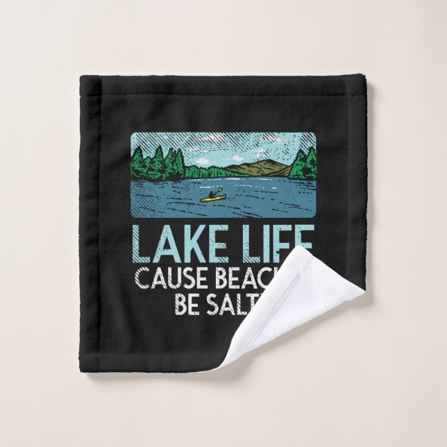 La vie du lac plages salées (Gant de toilette)