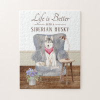 La Vie Est Avec Le Puzzle SIBÉRIEN HUSKY Jigsaw Pu