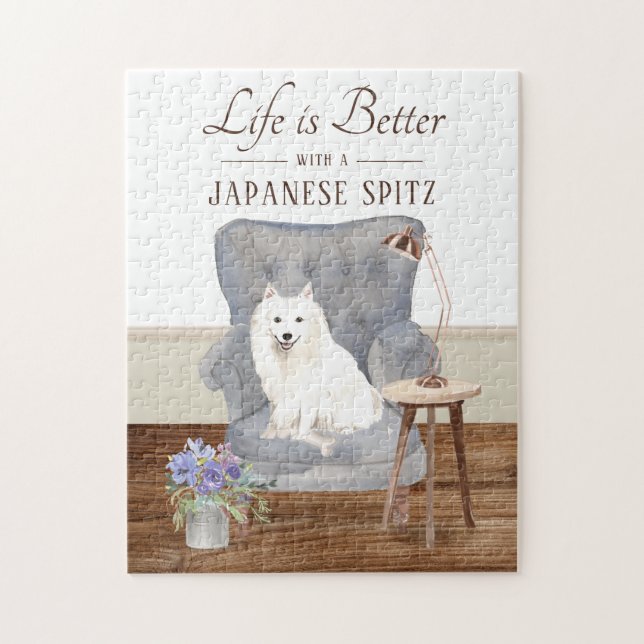 La Vie Est Avec Un Puzzle Spitz Japonais (Vertical)