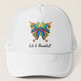 La vie est beau casquette de papillon