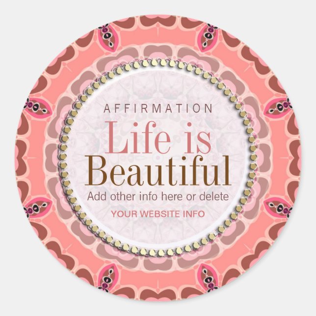 La vie est bel autocollant de tribal de roses de (Devant)