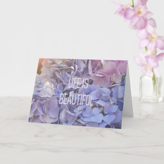 La vie est belle| Carte de voeux Purple Hydrangea (Orchidée)