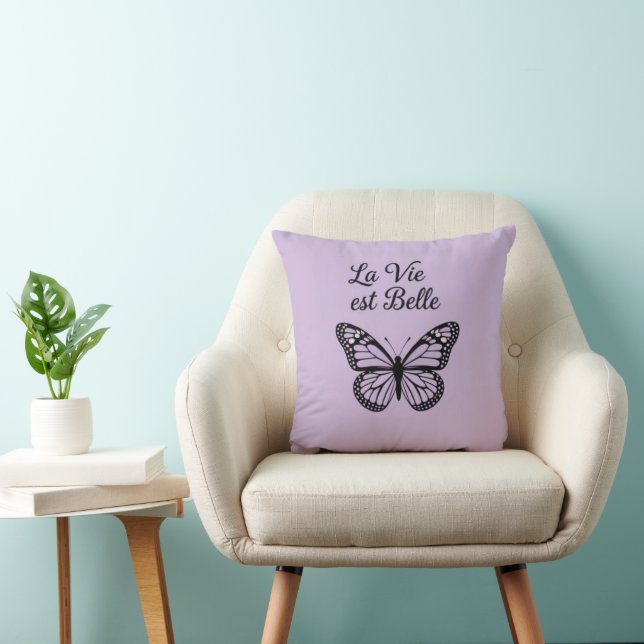 La Vie est Belle Coussin de Jeté (Chaise)