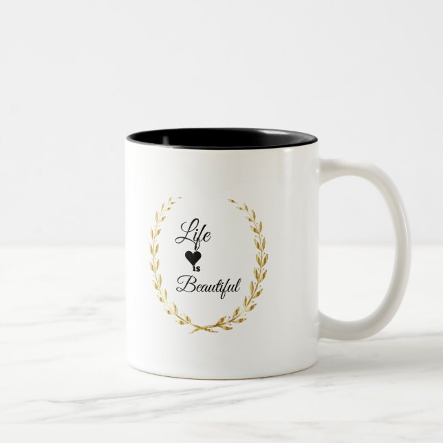 La vie est belle Mug à café à deux tons (Droit)