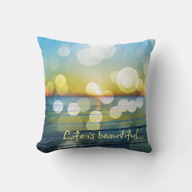 La vie est belle plage Sunrise Coussin (Recto)