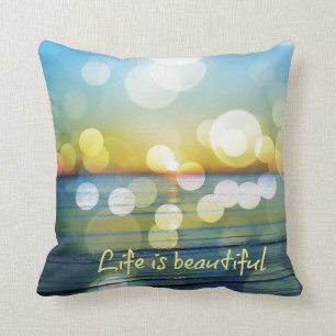 La vie est belle plage Sunrise Coussin