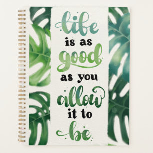 La vie est bonne Affirmation Green Jungle Feuilles